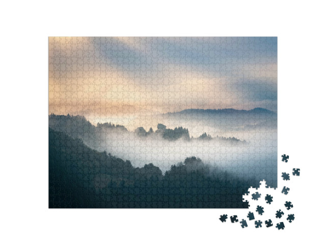 puzzle 1000 dílků „Mlha v Beskydech, Česká republika“