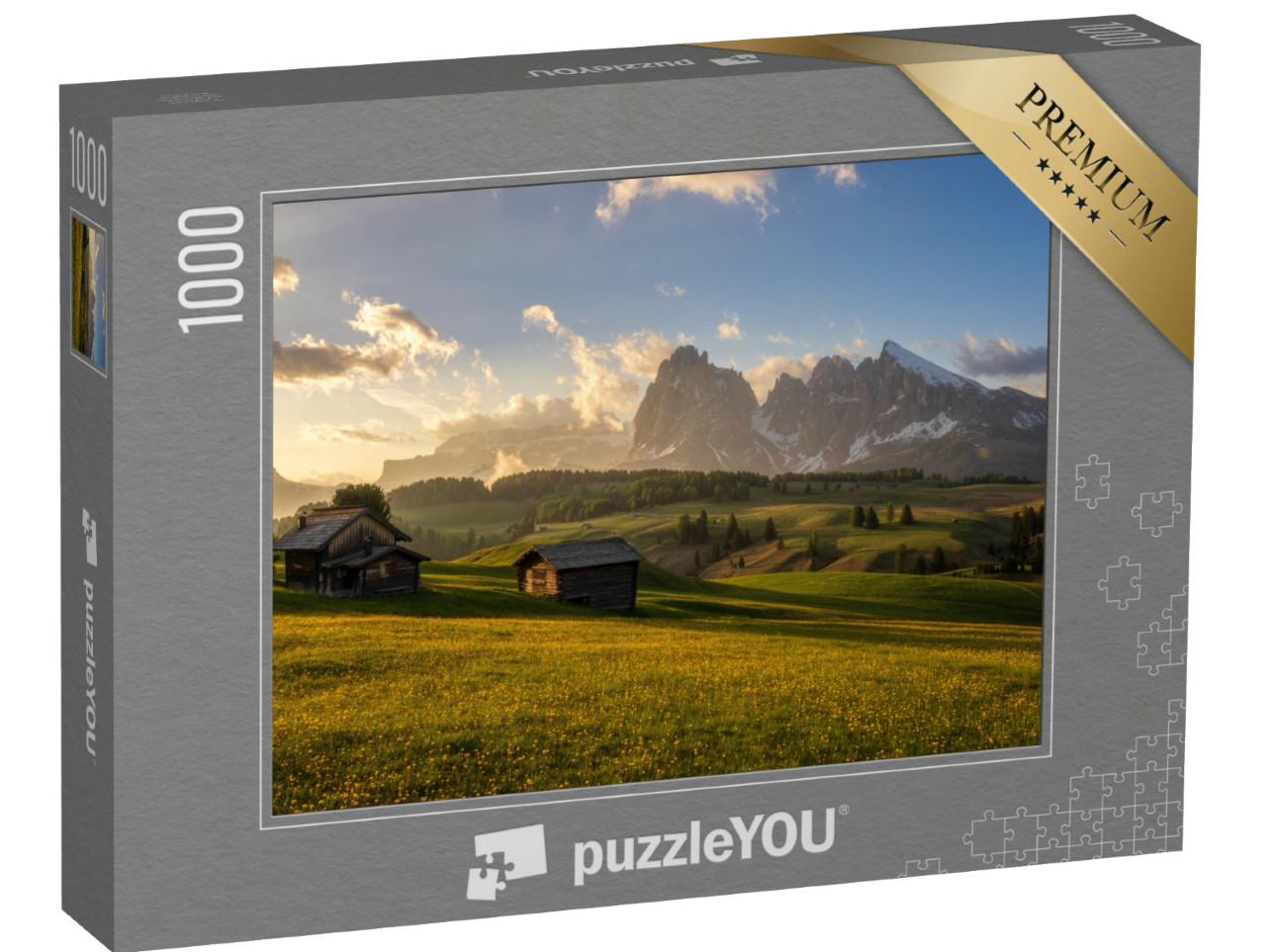 puzzle 1000 dílků „Letní atmosféra na Seiser Alm, Jižní Tyrolsko, Itálie“