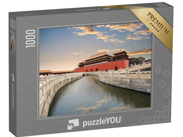 puzzle 1000 dílků „Zlatý vodní most při západu slunce, Peking“