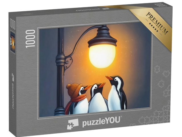 puzzle 1000 dílků „Tučňáci pod lucernou“