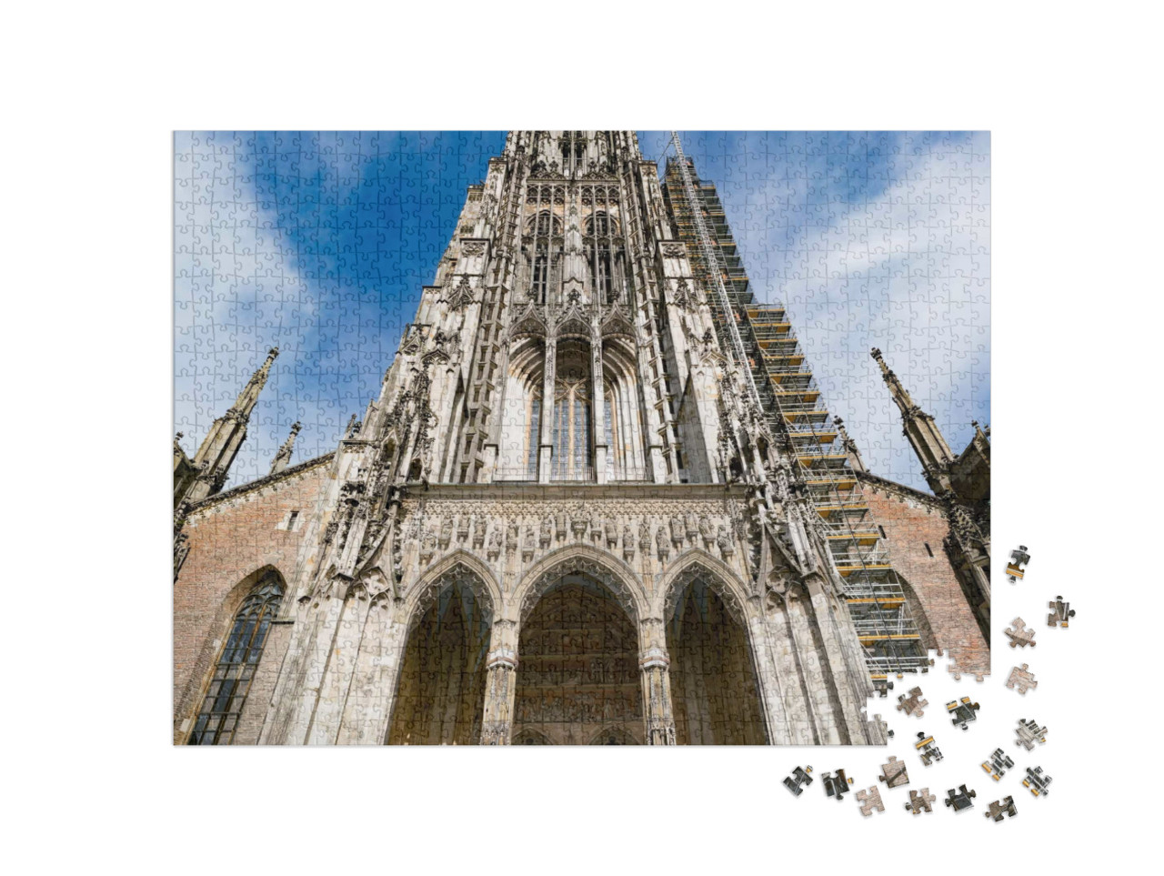 puzzle 1000 dílků „Působivý Ulmský kostel, Německo“