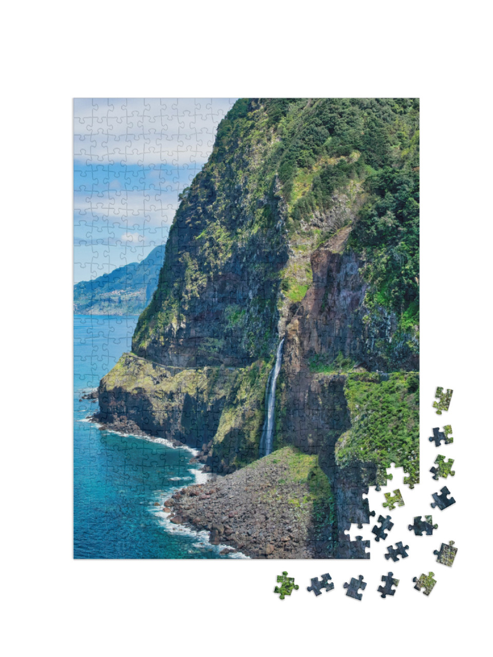 puzzle 500 dílků „Vodopády Bridal Veil na ostrově Madeira, Portugalsko“