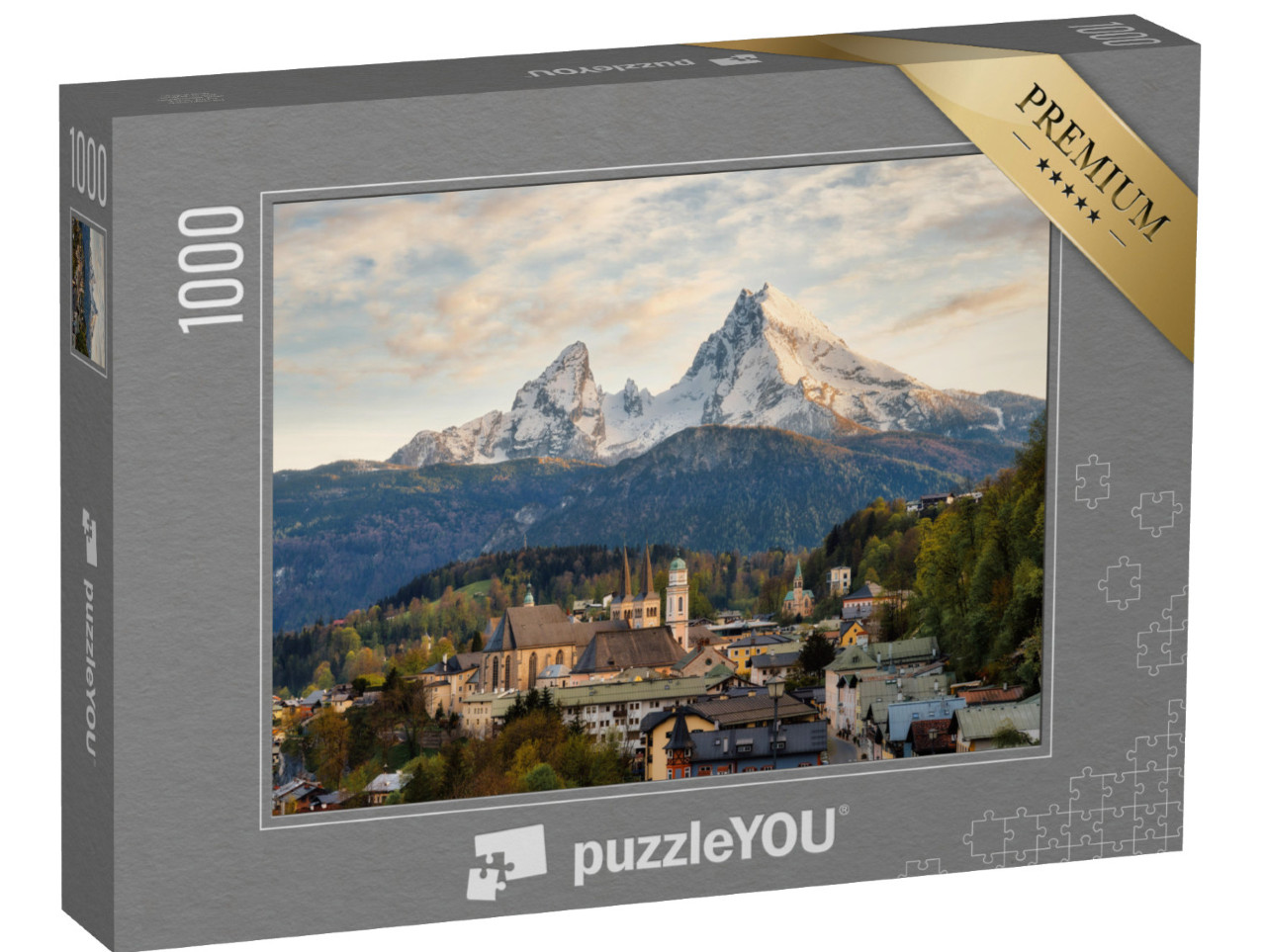 puzzle 1000 dílků „Berchtesgaden před Watzmannem v Bavorských Alpách“