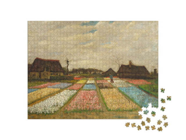 puzzle 1000 dílků „Vincent van Gogh - Květinové záhony v Holandsku“