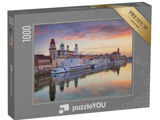 puzzle 1000 dílků „Pasov: Město při západu slunce, Bavorsko, Německo“