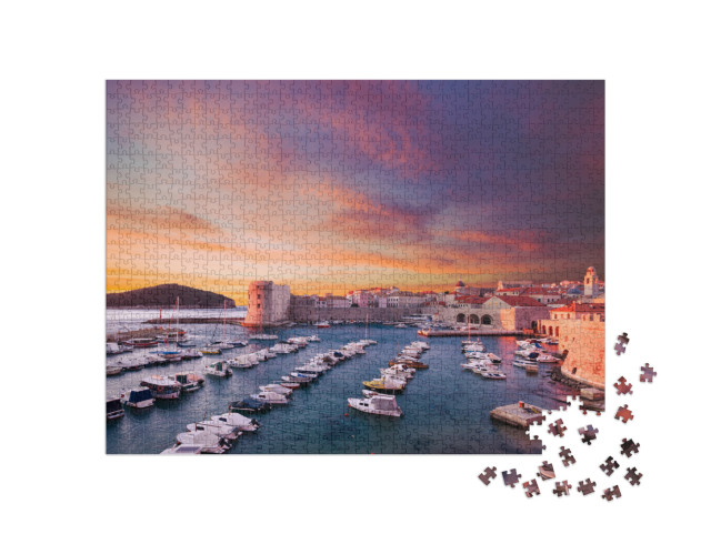 puzzle 1000 dílků „Městský přístav v Dubrovníku, Chorvatsko“