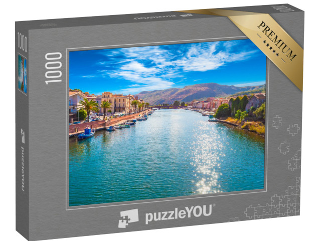 puzzle 1000 dílků „Vesnice Bosa u řeky Temo, zamračený den, Sardinie“