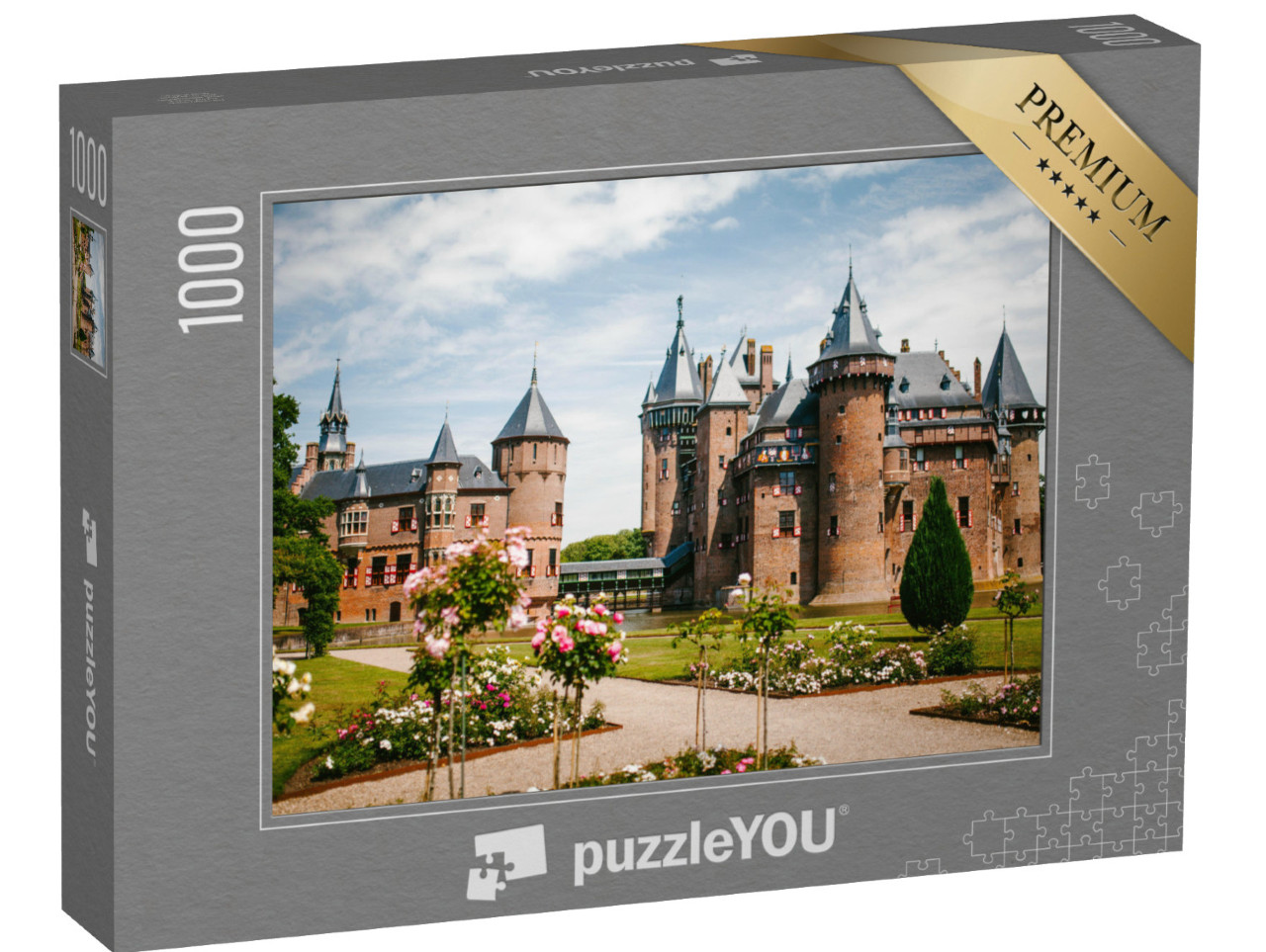 puzzle 1000 dílků „Hrad de Haar v Utrechtu, Nizozemsko“