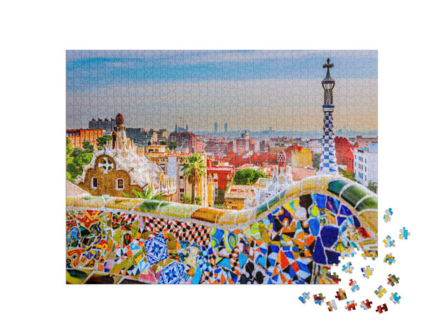 puzzle 1000 dílků „Park Guell, Barcelona, Španělsko“