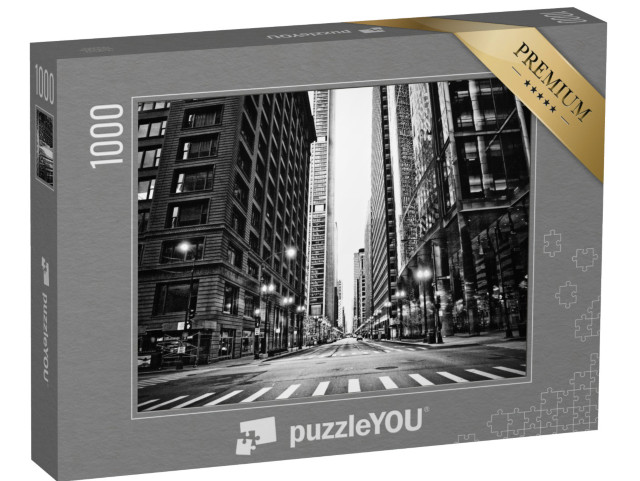 puzzle 1000 dílků „Prázdné černobílé ulice v Chicagu“