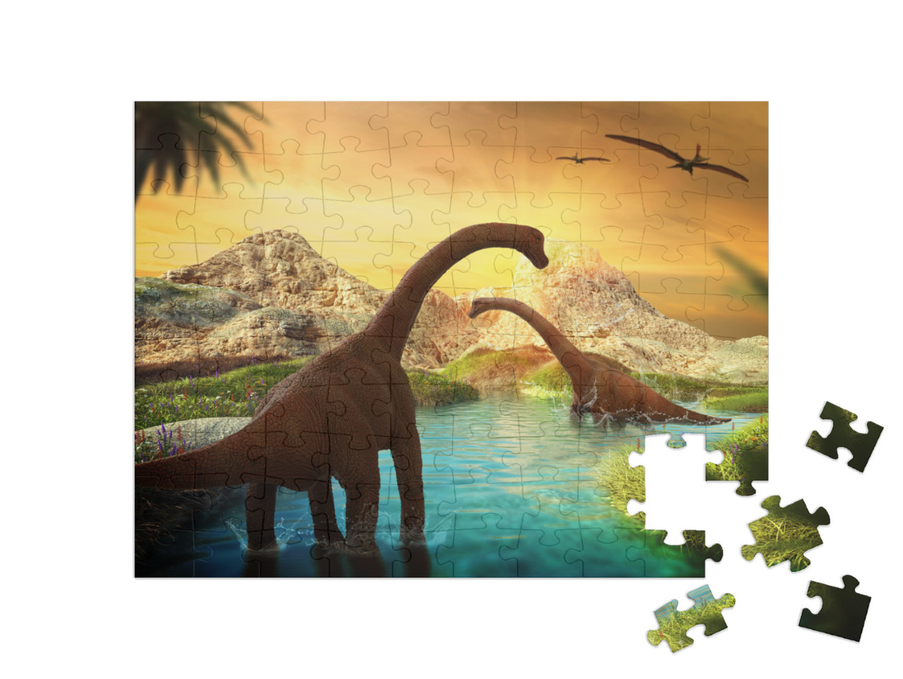 puzzle 100 dílků „Svět dinosaurů“