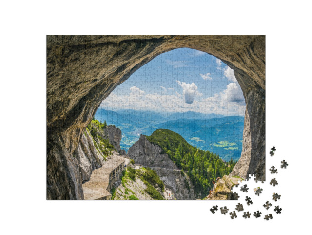 puzzle 1000 dílků „Pohled na Berchtesgadenské Alpy z hory Eisriesenwelt v Rakousku“