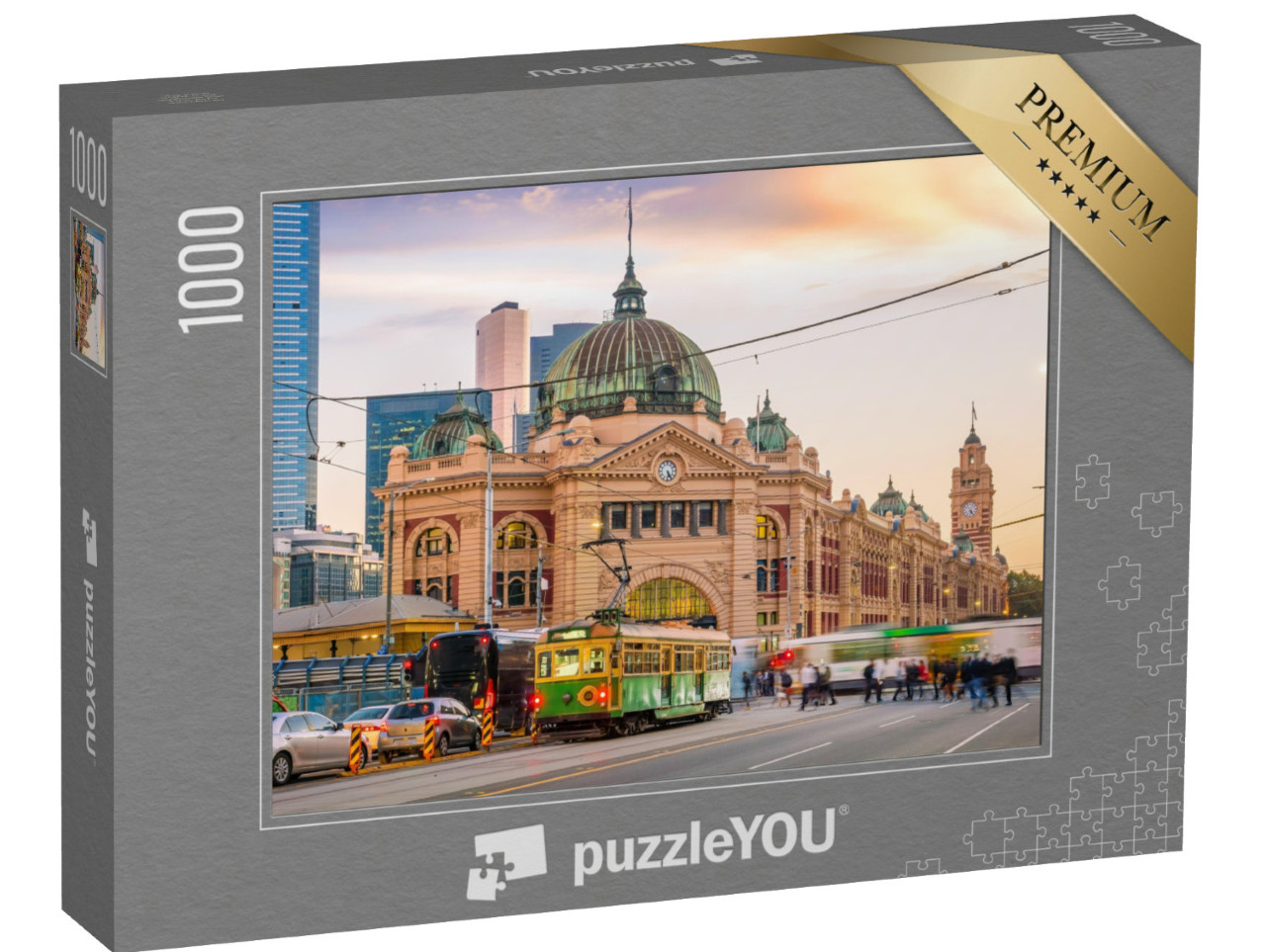 puzzle 1000 dílků „Vlakové nádraží Flinders Street v Melbourne, Austrálie“