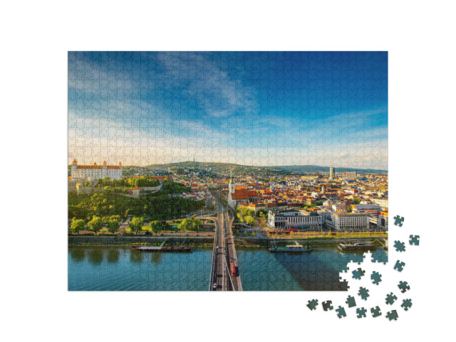 puzzle 1000 dílků „Pohled na Bratislavu na Dunaji, Slovensko“
