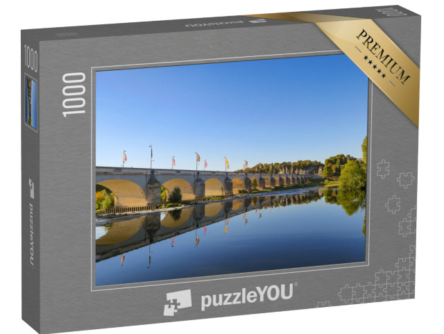 puzzle 1000 dílků „Wilsonův most a jeho odraz v Loiře, Tours, Francie“