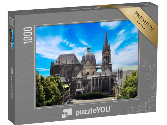 puzzle 1000 dílků „Katedrála v Cáchách v Německu za slunečného dne“