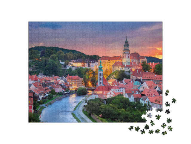 puzzle 1000 dílků „Český Krumlov při západu slunce, Česká republika“