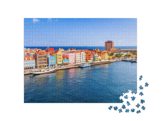 puzzle 1000 dílků „Centrum města Willemstad, Curacao, Nizozemské Antily“