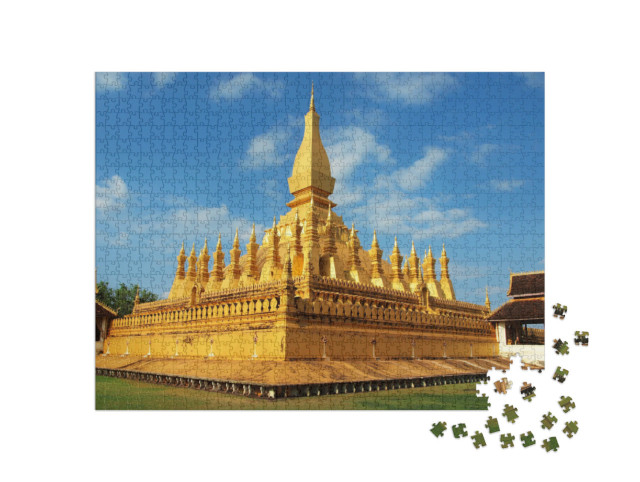 puzzle 1000 dílků „Chrám Pha That Luang ve Vientiane, Laos“