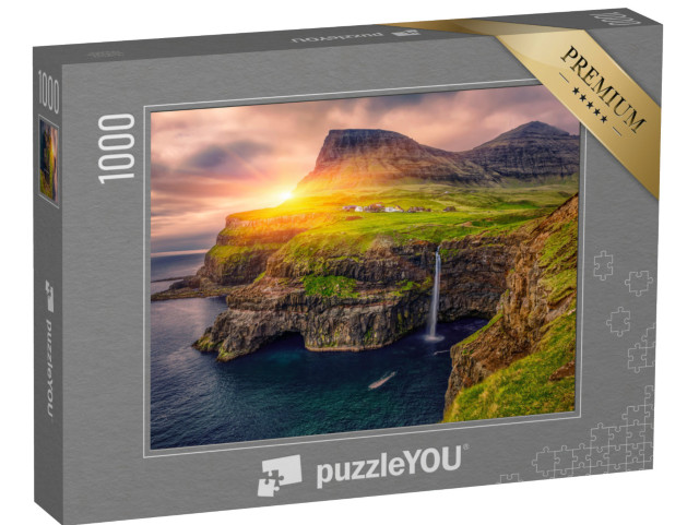 puzzle 1000 dílků „Vodopád v Gasadaluru při západu slunce“