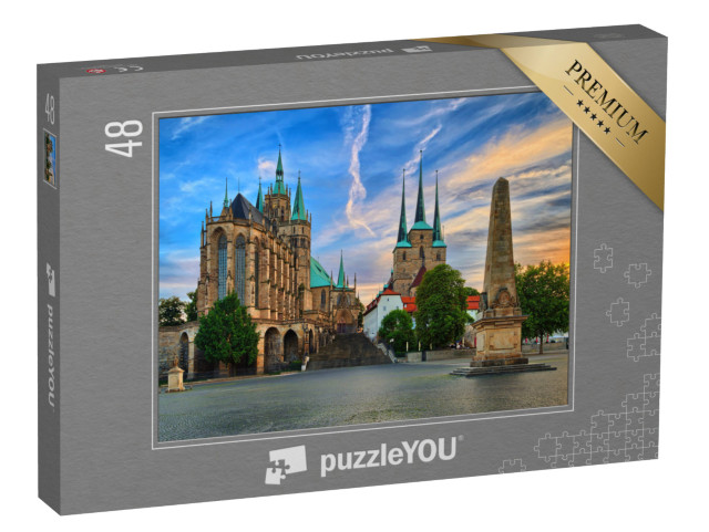 puzzle 48 dílků „Erfurtská katedrála, Durynsko, Německo“