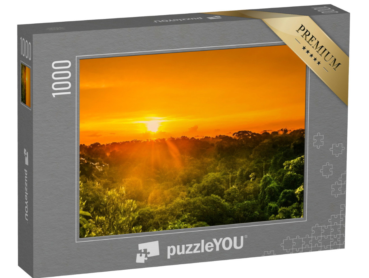 puzzle 1000 dílků „Pohled na západ slunce nad deštným pralesem v Brazílii“