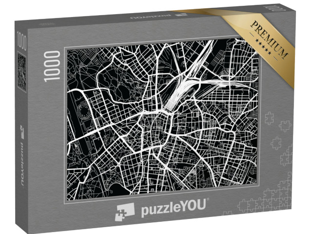 puzzle 1000 dílků „Vektorová mapa Lipska, Německo“