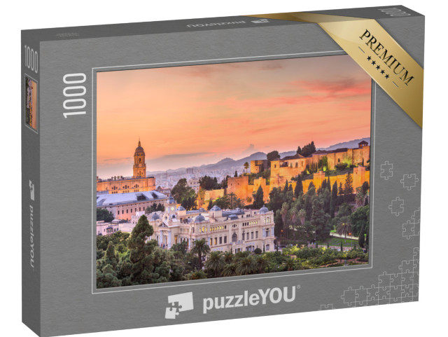 puzzle 1000 dílků „Panorama Malagy za soumraku, Španělsko“