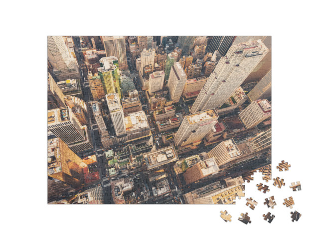 puzzle 500 dílků „Letecký pohled na Manhattan s výhledem na katedrálu svatého Patrika“