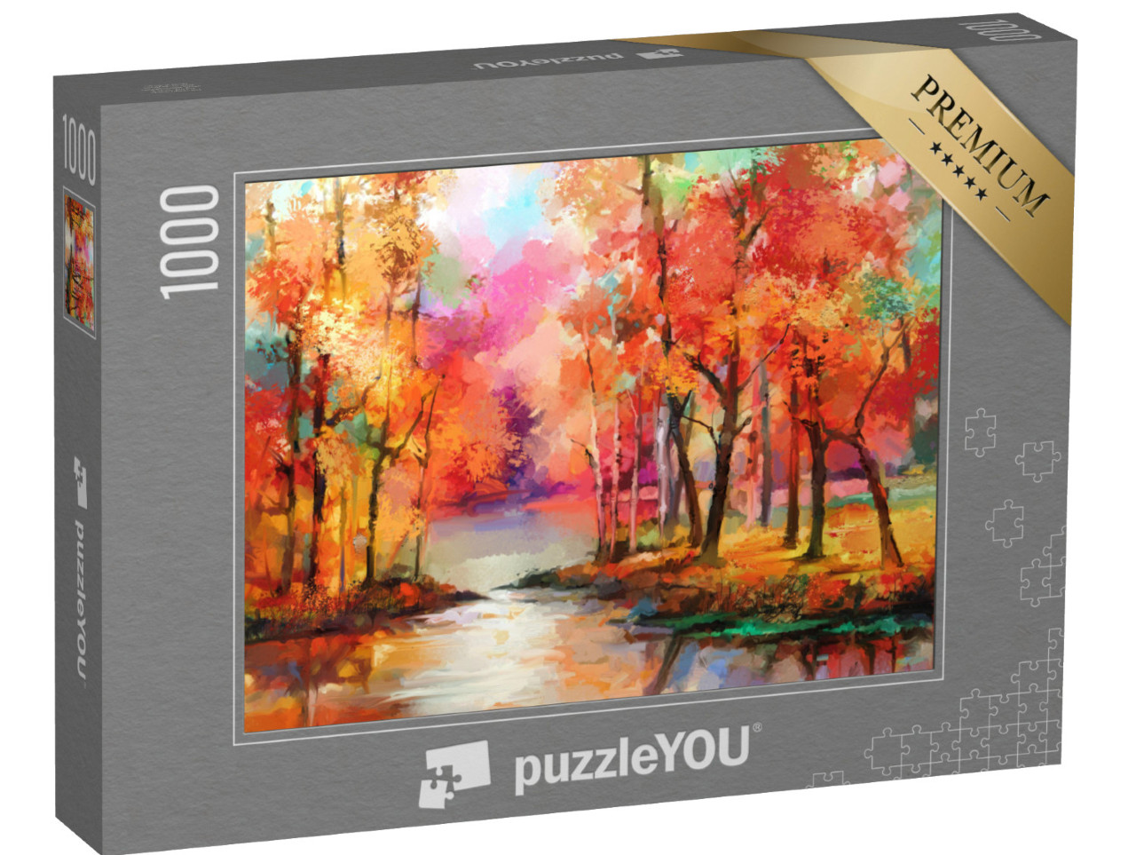 puzzle 1000 dílků „Barevné podzimní stromy“