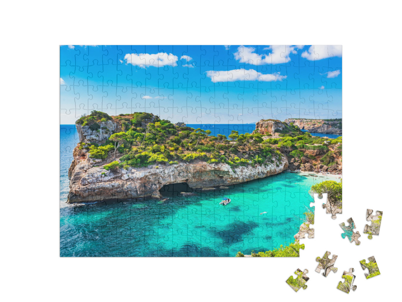 puzzle 200 dílků „Pláž Mallorca, Španělsko, Středozemní moře“