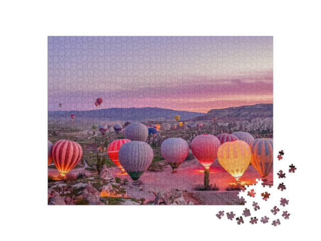 puzzle 1000 dílků „Horkovzdušné balóny v národním parku Goreme, Turecko“