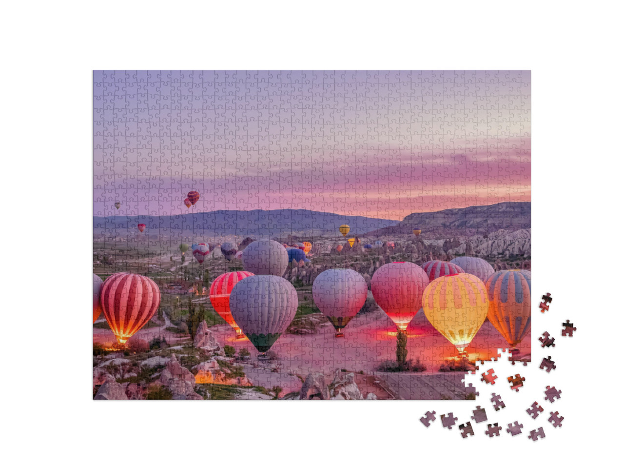 puzzle 1000 dílků „Horkovzdušné balóny v národním parku Goreme, Turecko“