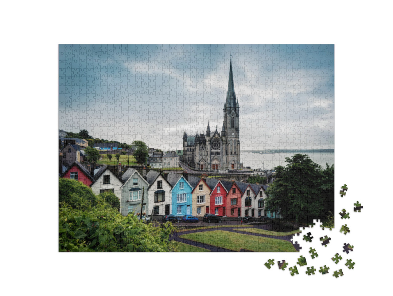 puzzle 1000 dílků „Katedrála Cobh na jižním pobřeží Irska“