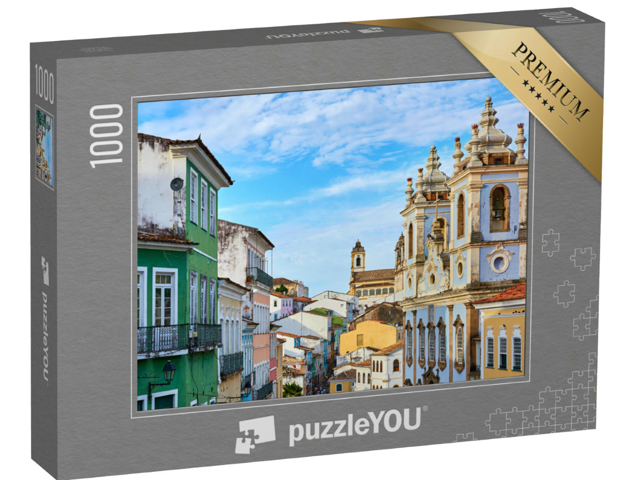 puzzle 1000 dílků „Čtvrť Pelourinho v brazilském Salvadoru“