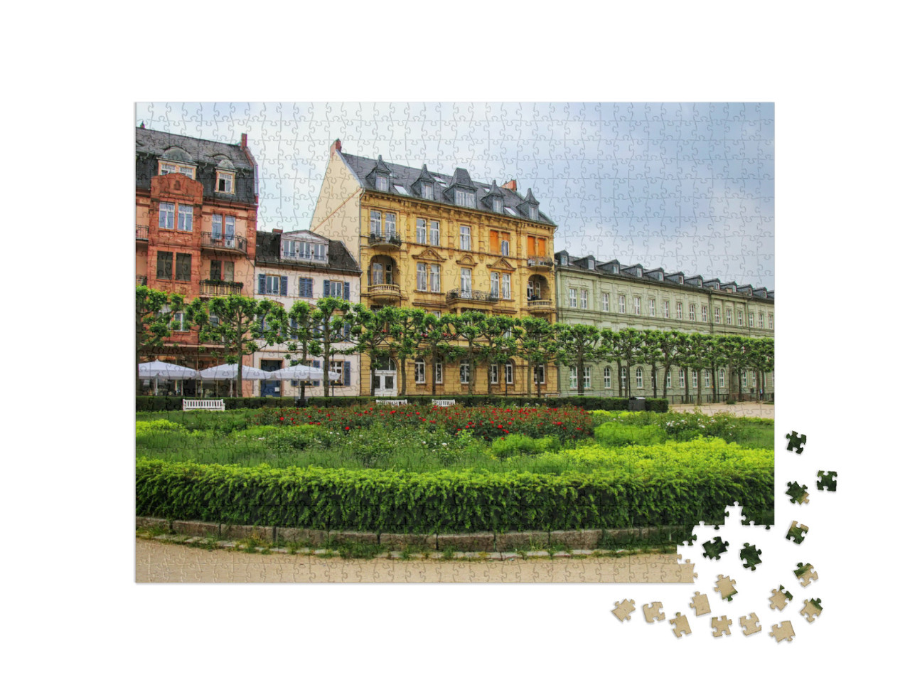 puzzle 1000 dílků „Obytná budova na náměstí Luisenplatz ve Wiesbadenu, Německo“