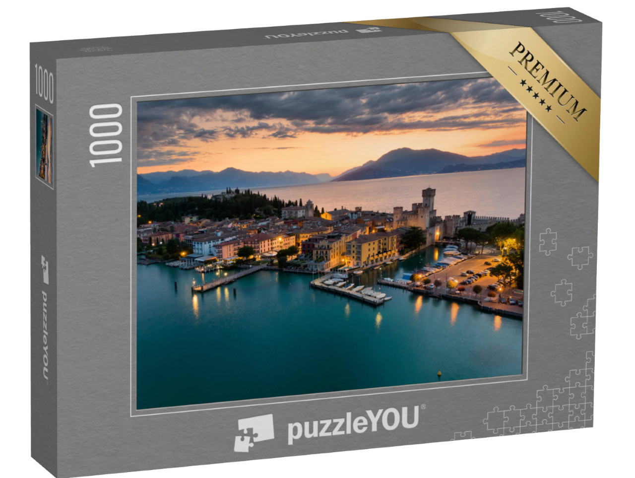 puzzle 1000 dílků „Východ slunce nad Sirmione u jezera Garda“