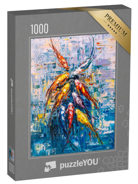 puzzle 1000 dílků „Olejomalba: Koi kapr“