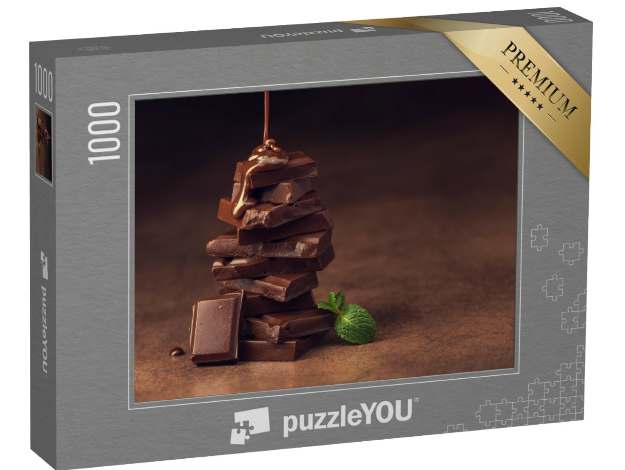 puzzle 1000 dílků „Rozpuštěná čokoláda na čokoládových lupíncích“