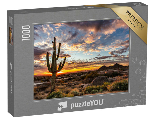 puzzle 1000 dílků „Kaktus při východu slunce“