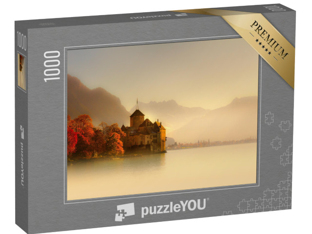 puzzle 1000 dílků „Hrad Chillon u Ženevského jezera, Montreux, Švýcarsko“