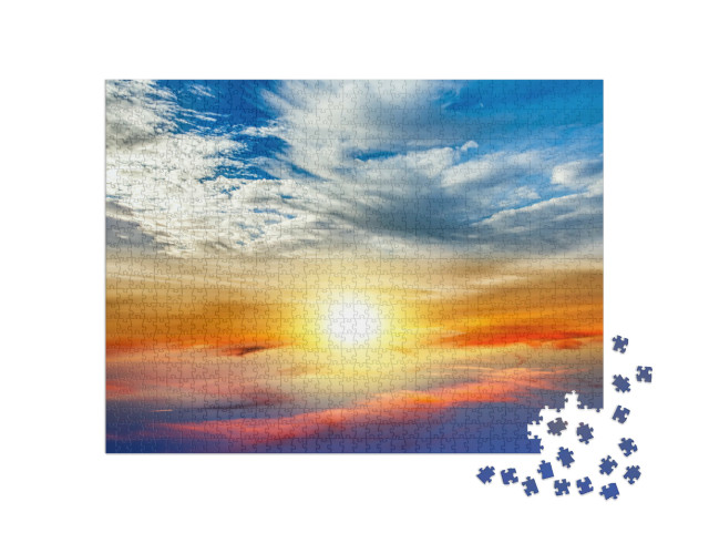 puzzle 1000 dílků „Barevný západ slunce nad mraky“