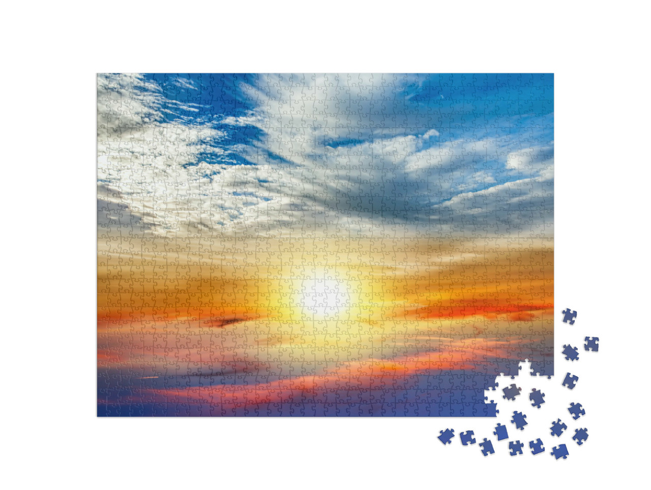 puzzle 1000 dílků „Barevný západ slunce nad mraky“