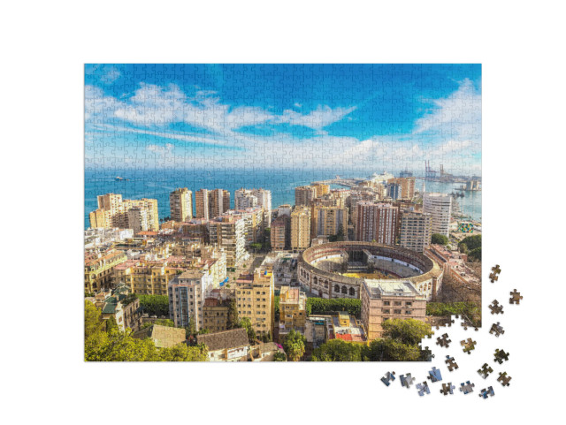 puzzle 1000 dílků „Panoramatický letecký pohled na Malagu, Španělsko“