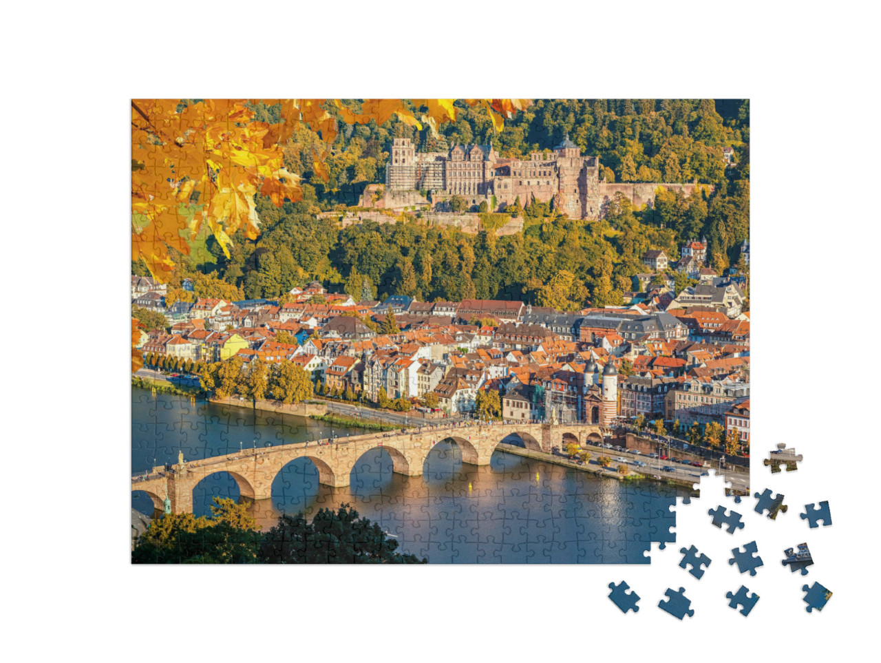 puzzle 500 dílků „Pohled na Heidelberg na podzim“