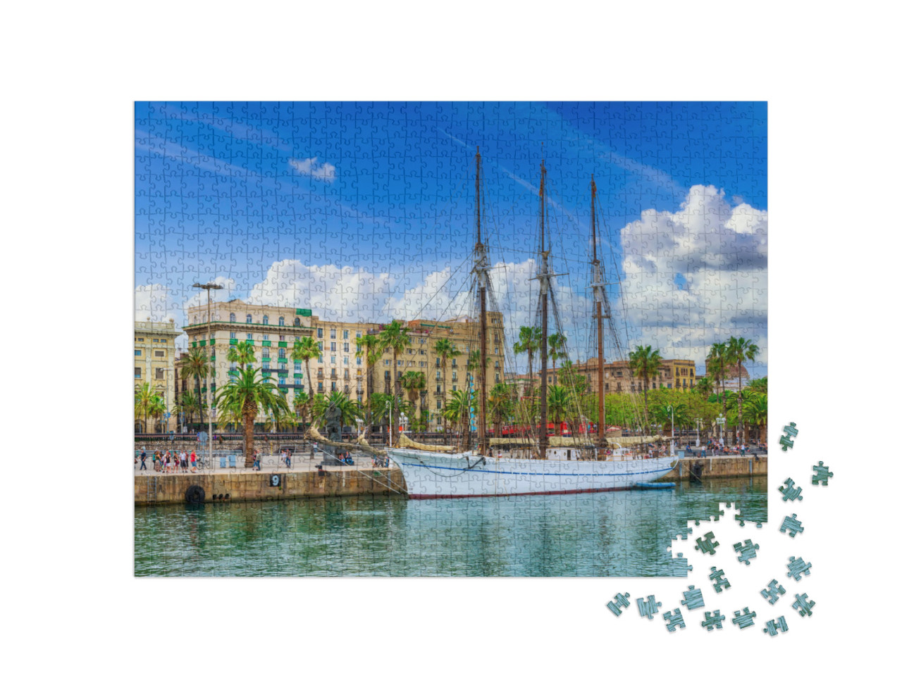 puzzle 1000 dílků „Přístav Barcelona, Španělsko“