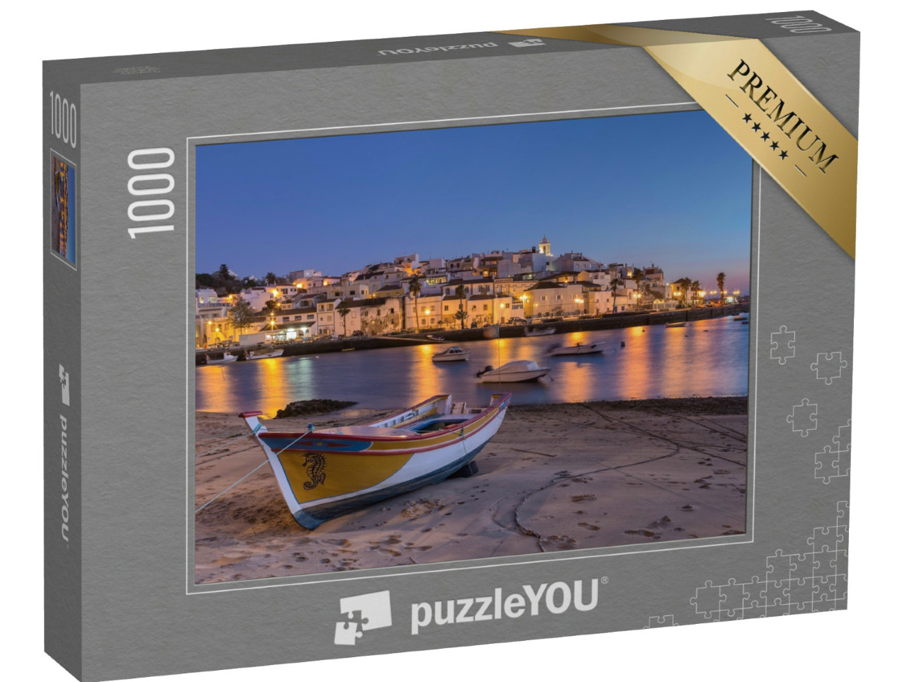 puzzle 1000 dílků „Západ slunce v zátoce Ferragudo, Portimao“