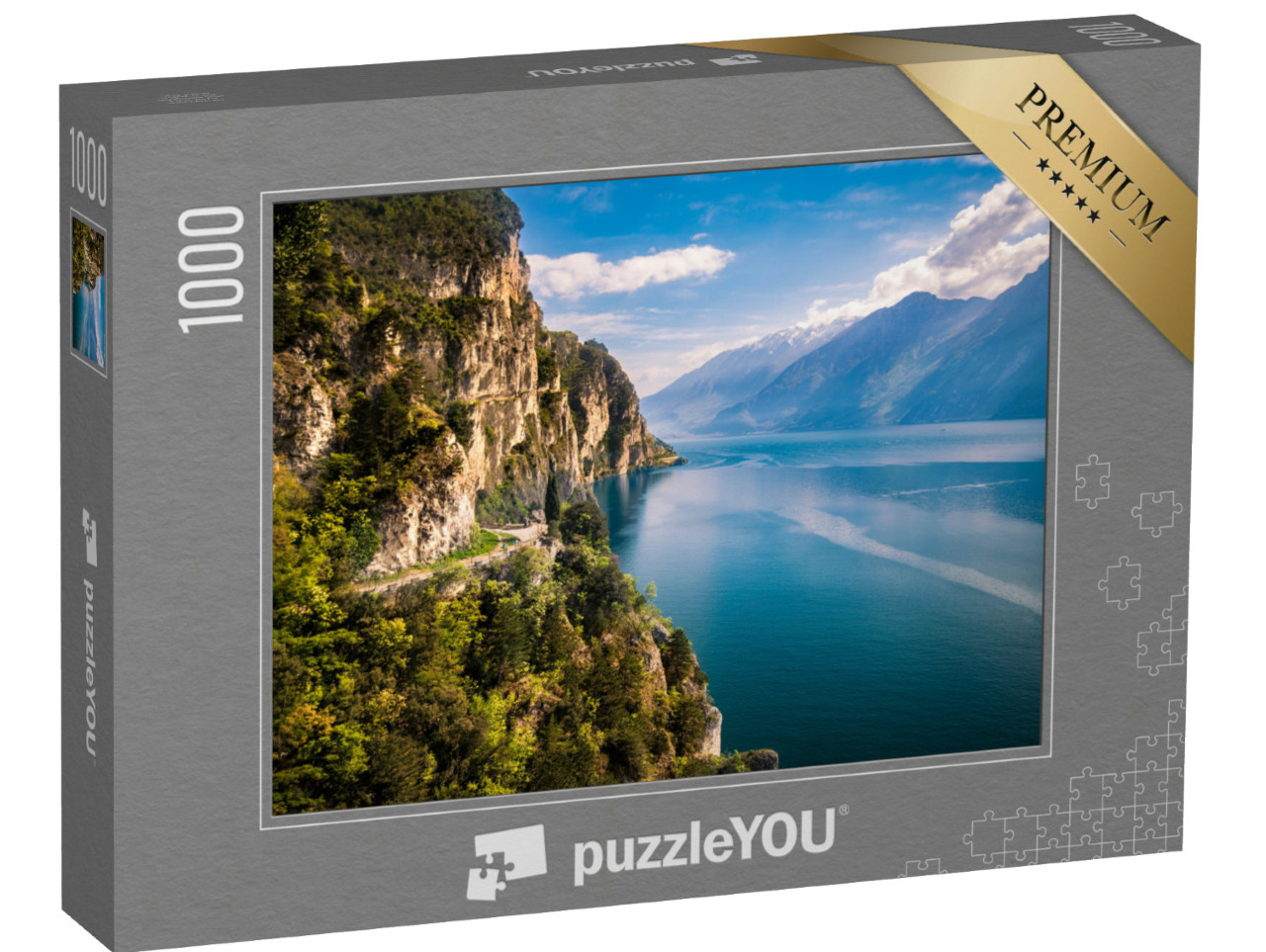 puzzle 1000 dílků „Krásné hory obklopující jezero Garda“