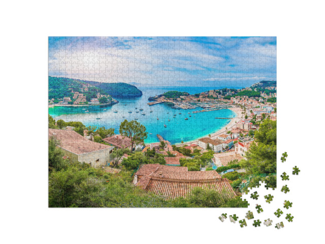 puzzle 1000 dílků „Panoramatický pohled na Porte de Soller, Palma Mallorca, Španělsko“