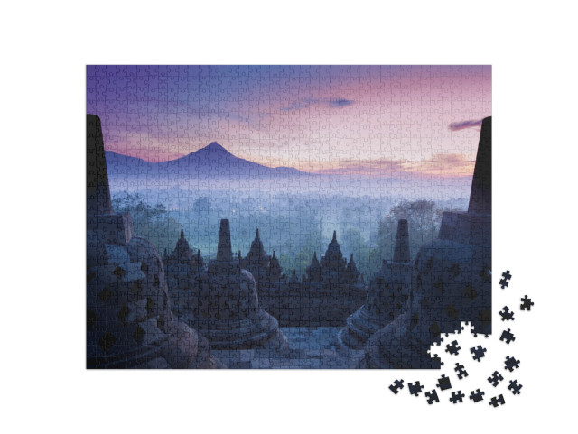 puzzle 1000 dílků „Chrám Borobudur, Yogyakarta, Jáva, Indonésie“